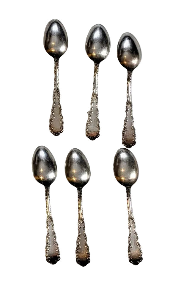 RARE Set of 6 Stamped Antique Silver Spoons, hallmarked RW&S