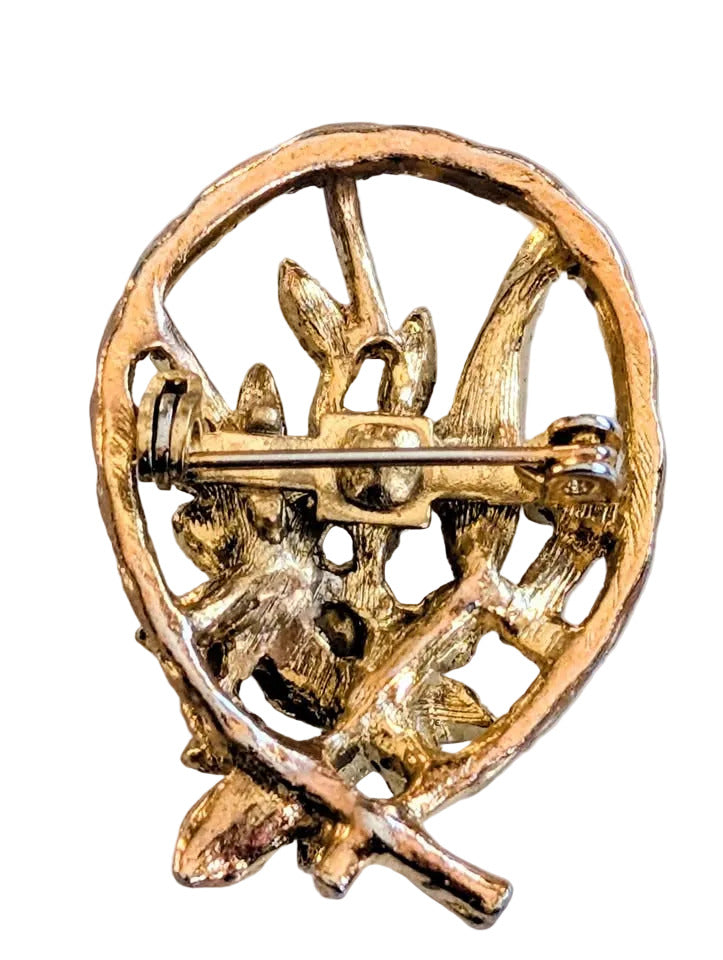 (Antique) 10K Gold Plated Floral Bouquet Brooch