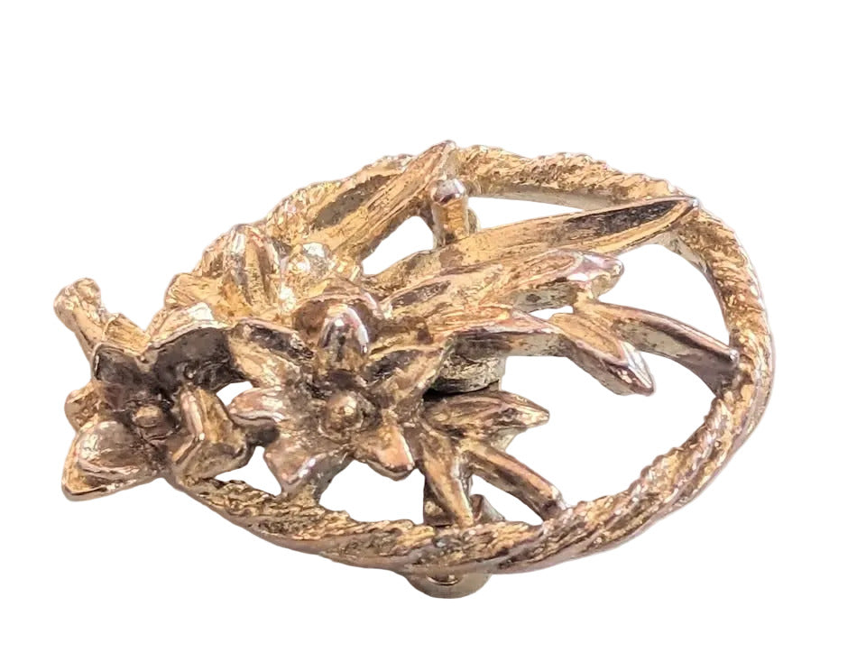 (Antique) 10K Gold Plated Floral Bouquet Brooch