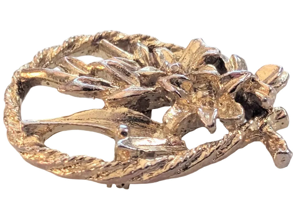 (Antique) 10K Gold Plated Floral Bouquet Brooch