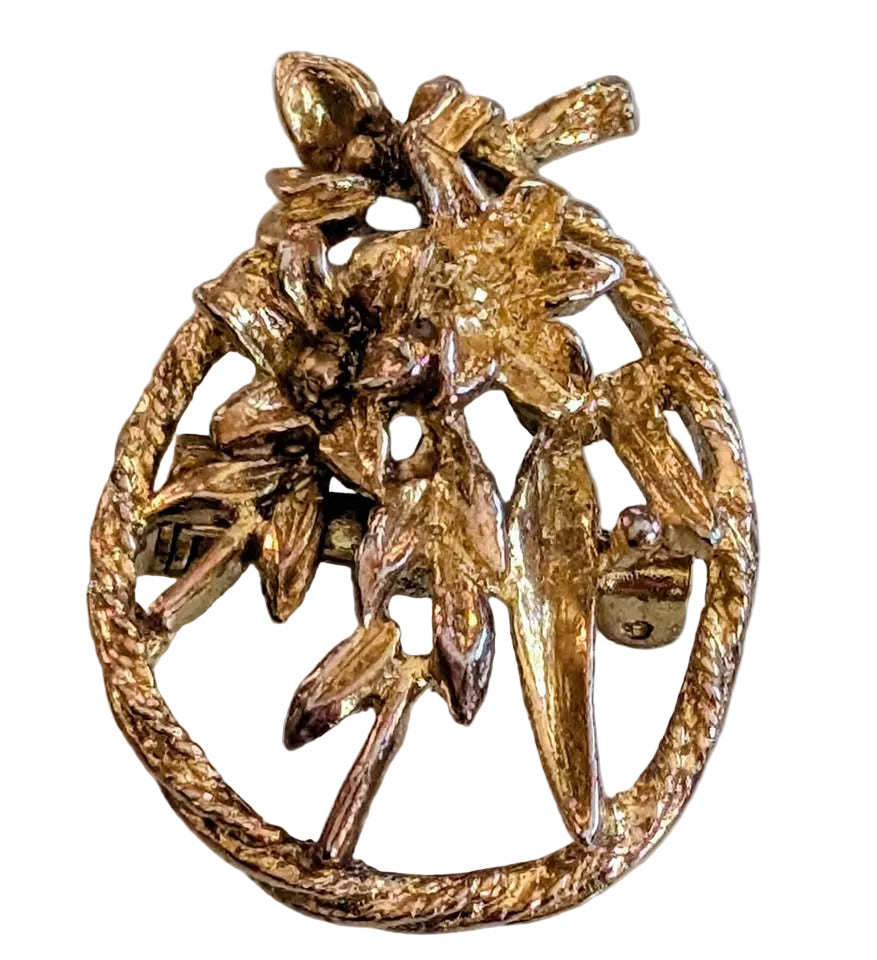 (Antique) 10K Gold Plated Floral Bouquet Brooch