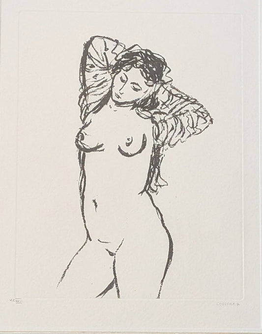 Stanley Cosgrove Framed Print of Nude Female Figure - Quebec Vintage Art