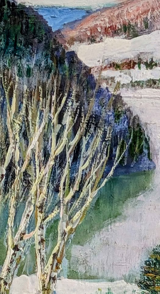 Sydney Berne Oil Painting of Skaters on Echo Lake  - Canadian Art