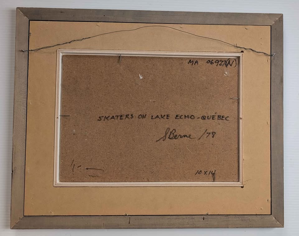 Sydney Berne Oil Painting of Skaters on Echo Lake  - Canadian Art