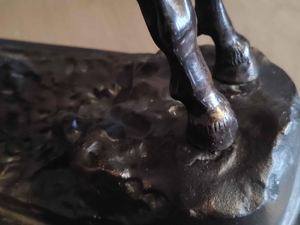 Patinated Bronze Metal Statue of Bull