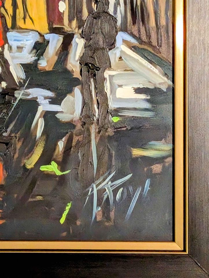 Robert Roy, "Church Street"  Oil Painting  - Canadian/Quebecois Art