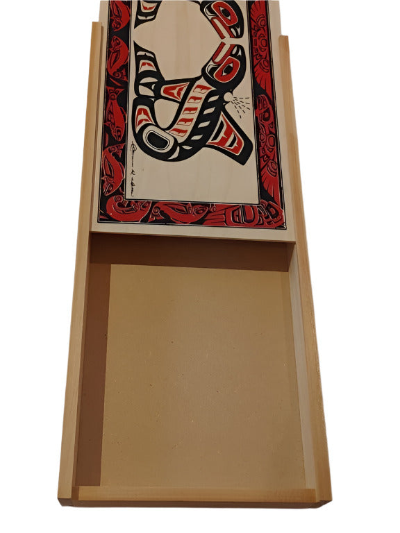 Clarence Wells, Signed Pacific Northwest Coast Orca Wood Box