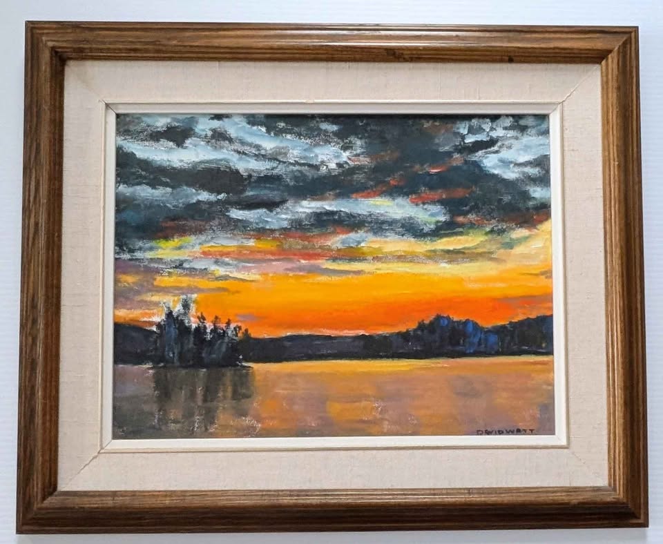 David Watt Original Oil Painting, "Sunset at Wakefield, Quebec" - Canadian Art