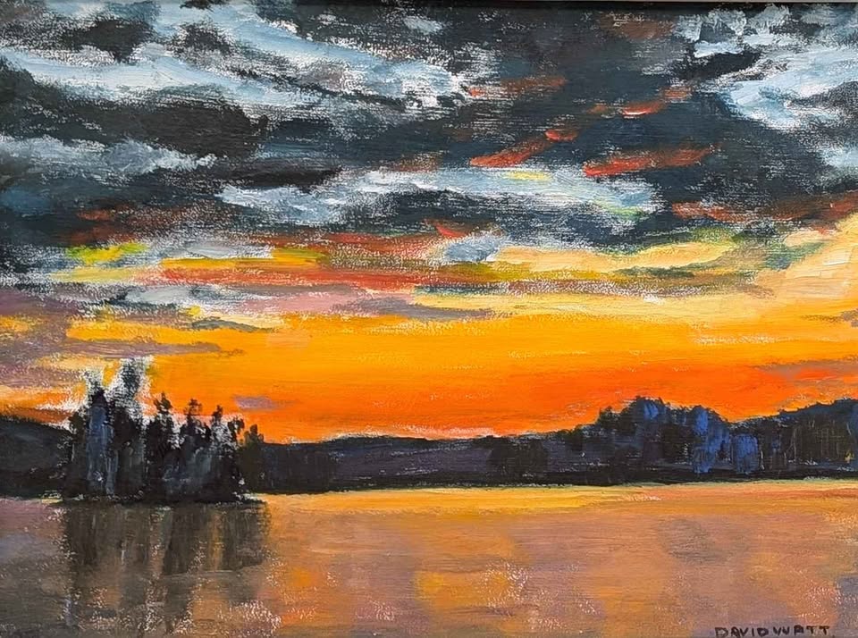 David Watt Original Oil Painting, "Sunset at Wakefield, Quebec" - Canadian Art