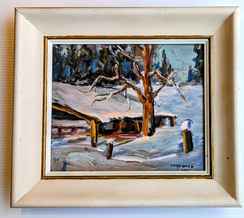 David Watt Original Oil Painting, "Winter Light" - Canadian Art
