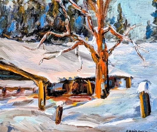 David Watt Original Oil Painting, "Winter Light" - Canadian Art