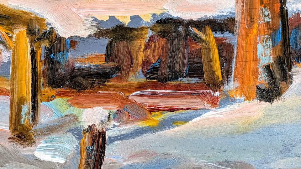 David Watt Original Oil Painting, "Winter Light" - Canadian Art