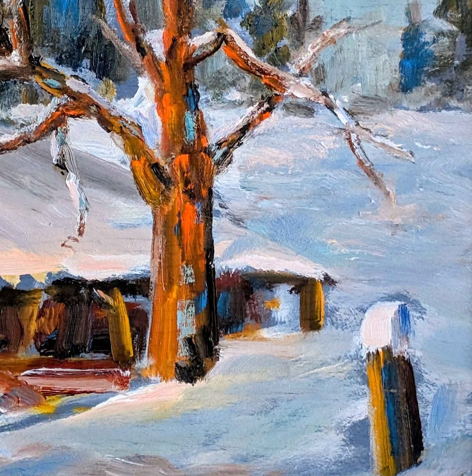 David Watt Original Oil Painting, "Winter Light" - Canadian Art