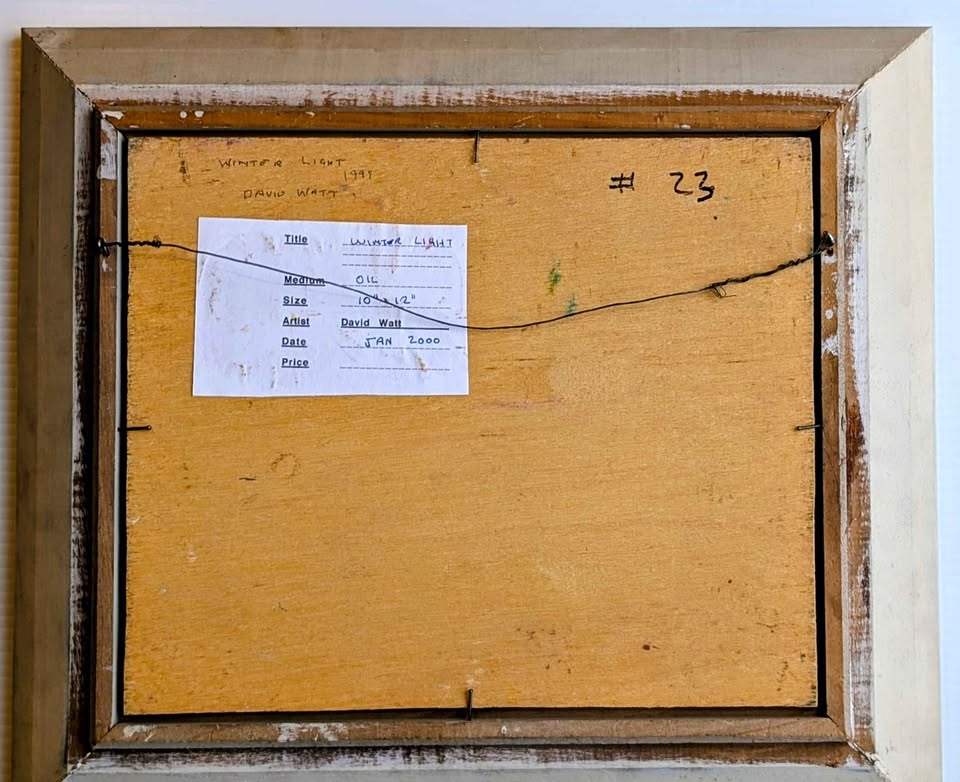 David Watt Original Oil Painting, "Winter Light" - Canadian Art