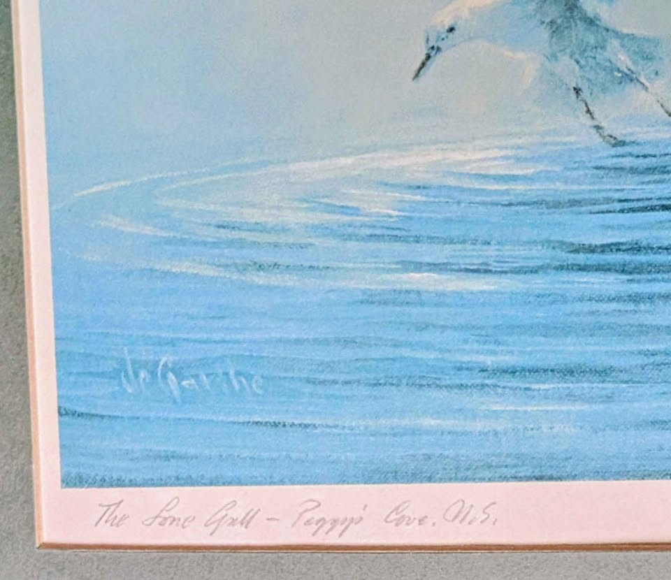 "Lone Gull" William Degarthe Signed Seascape Lithograph