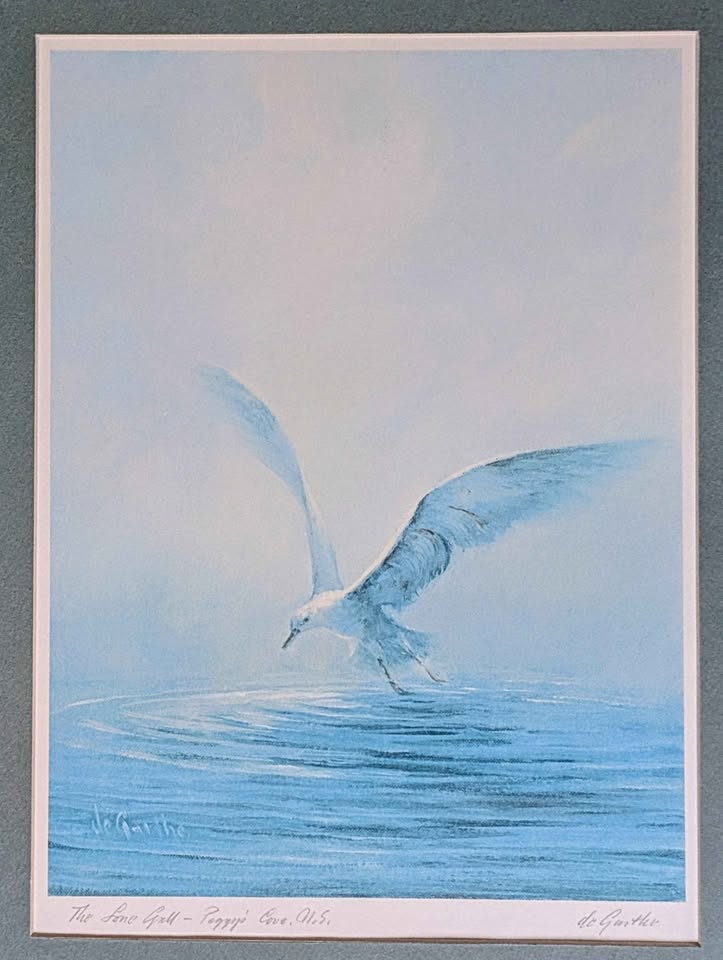 "Lone Gull" William Degarthe Signed Seascape Lithograph