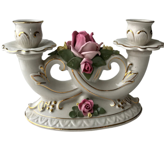 VTG Dresden Porcelain Candle holders mid-century modern