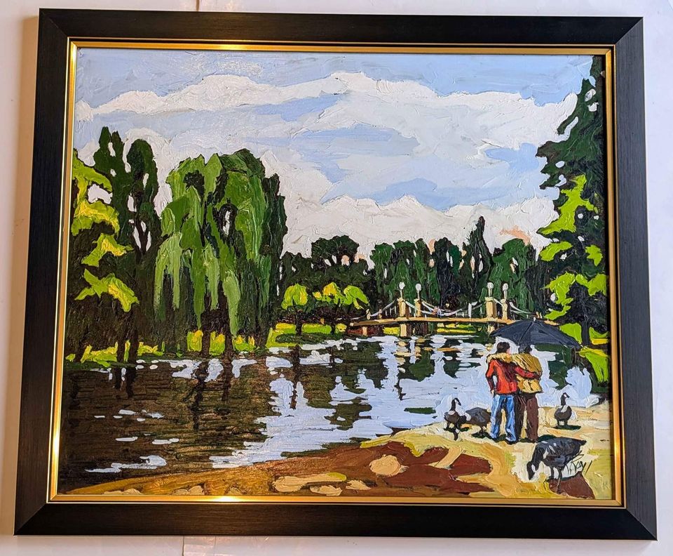 Robert Roy, Oil Painting "Oiseaux Sauvages au Centreville" - Quebec/Candian Art