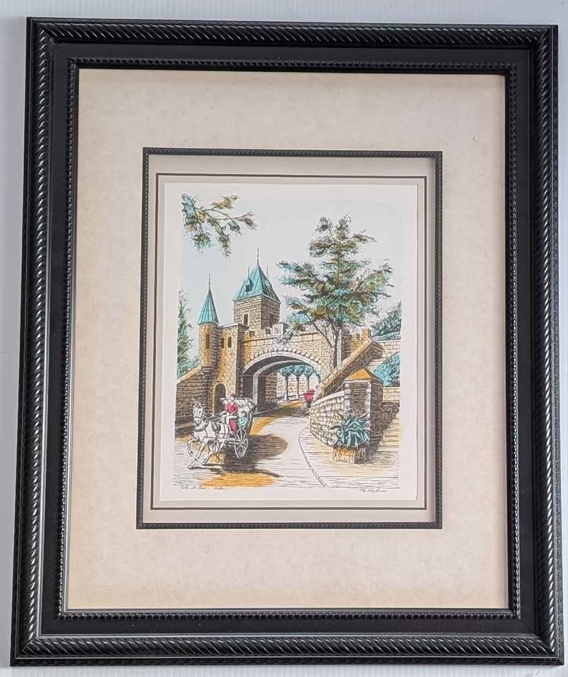 "Port St Louis - Quebec" Signed Art Print in Quality Wood Frame