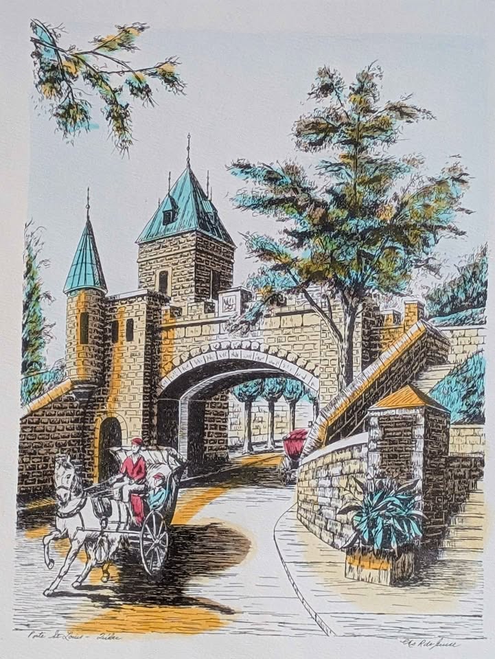 "Port St Louis - Quebec" Signed Art Print in Quality Wood Frame