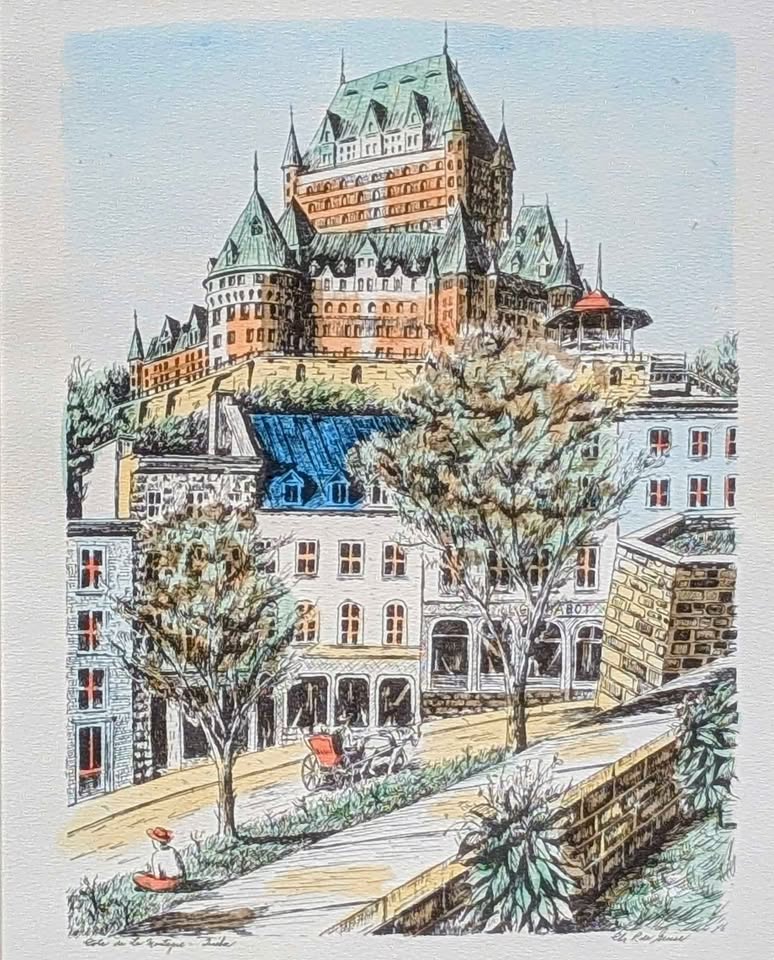 "Cote de La Montayne - Quebec" Signed Art Print in Quality Wood Frame