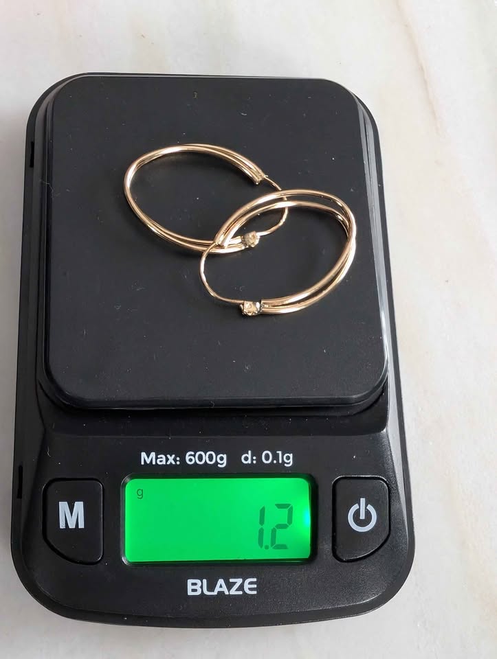 Stunning 14k Gold Double Hoop Earrings