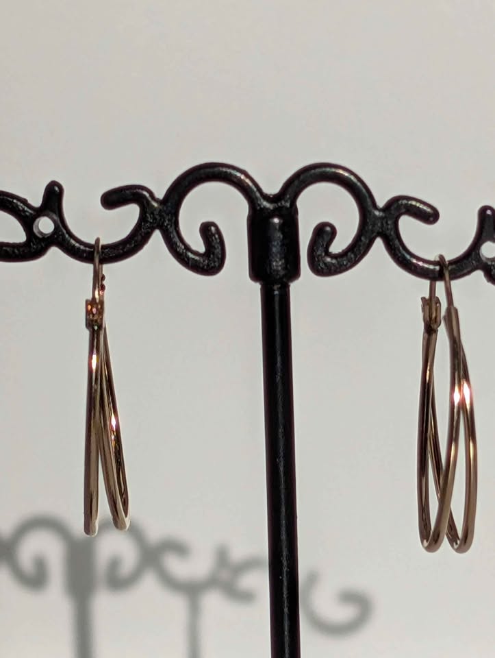 Stunning 14k Gold Double Hoop Earrings