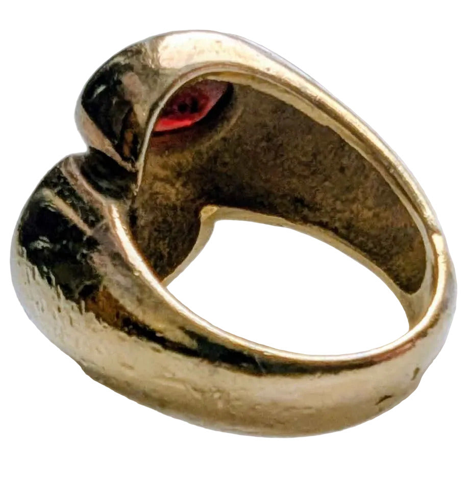 Vintage gold plated garnet ring, size 6.25