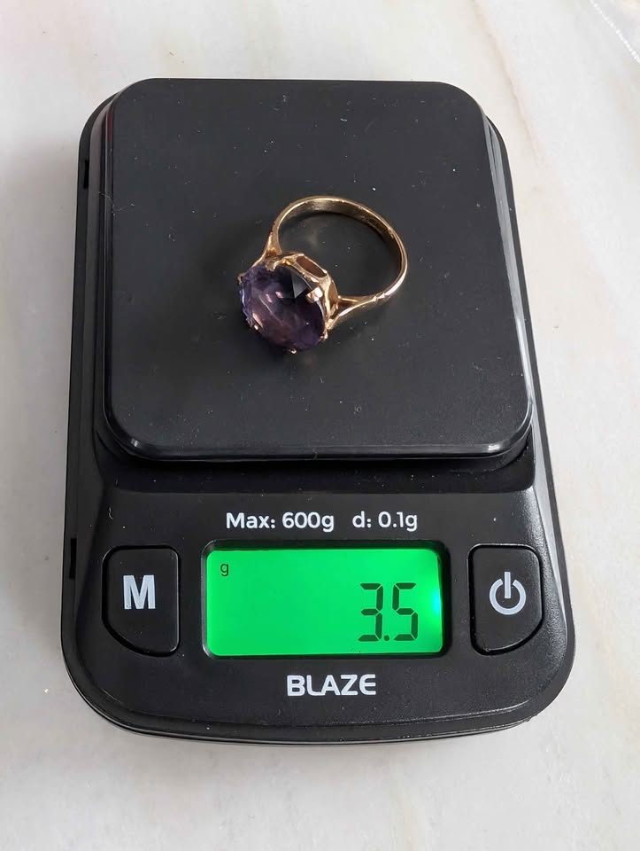 VTG Purple Corundum Ring in 14K Gold Size 4.5
