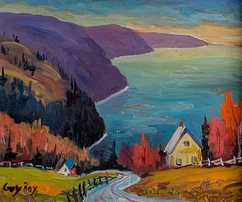 Guy Roy, Original Oil Painting of Scenic Route - Quebecois /Canadian Art