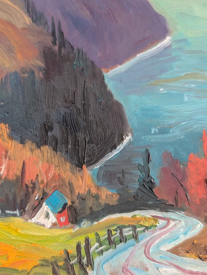 Guy Roy, Original Oil Painting of Scenic Route - Quebecois /Canadian Art