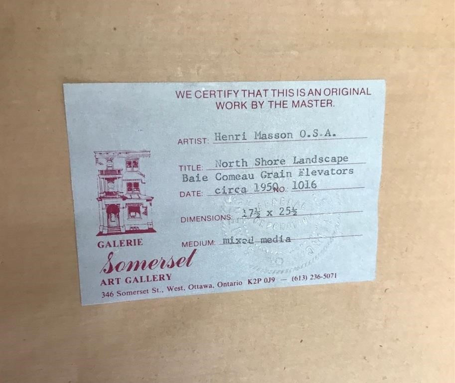 Henri Masson Watercolour Painting "North Shore Landscape"