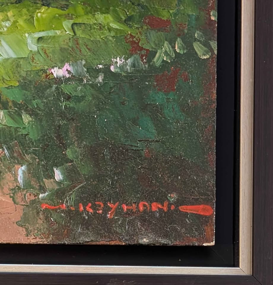 Mostafa Keyhani Original Oil Painting, Gated Garden Estate