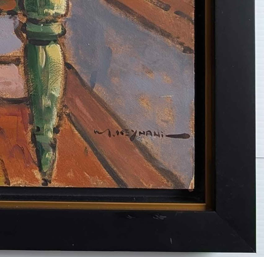 Mostafa Keyhani Lg Oil Painting of Bright Sitting Room