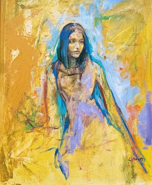 Laurent Bonet, Original Oil Painting of Bright Female Study - Quebecois Artist