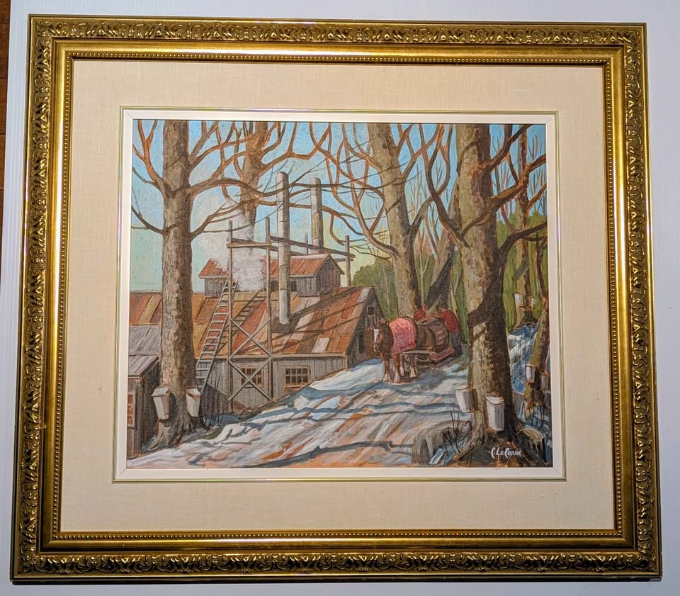 Jean-Claude Le Corre, Oil Painting of Sugar Shack in Rural Quebec