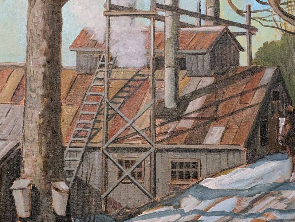 Jean-Claude Le Corre, Oil Painting of Sugar Shack in Rural Quebec