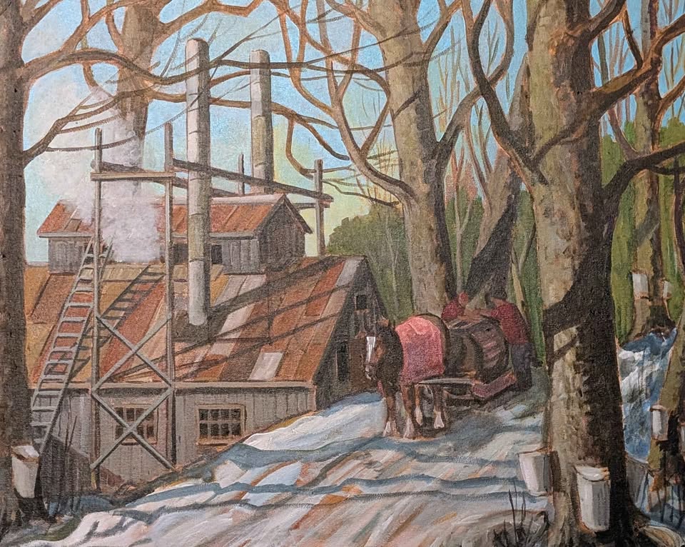 Jean-Claude Le Corre, Oil Painting of Sugar Shack in Rural Quebec