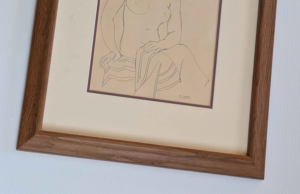 Antique French Sketch Female Study, Signed A LHOTE