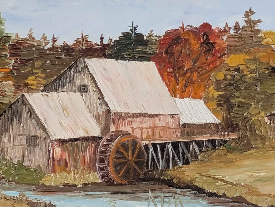 "Mably Mill" Vintage Oil Painting, Signed Bowie & dated 1974