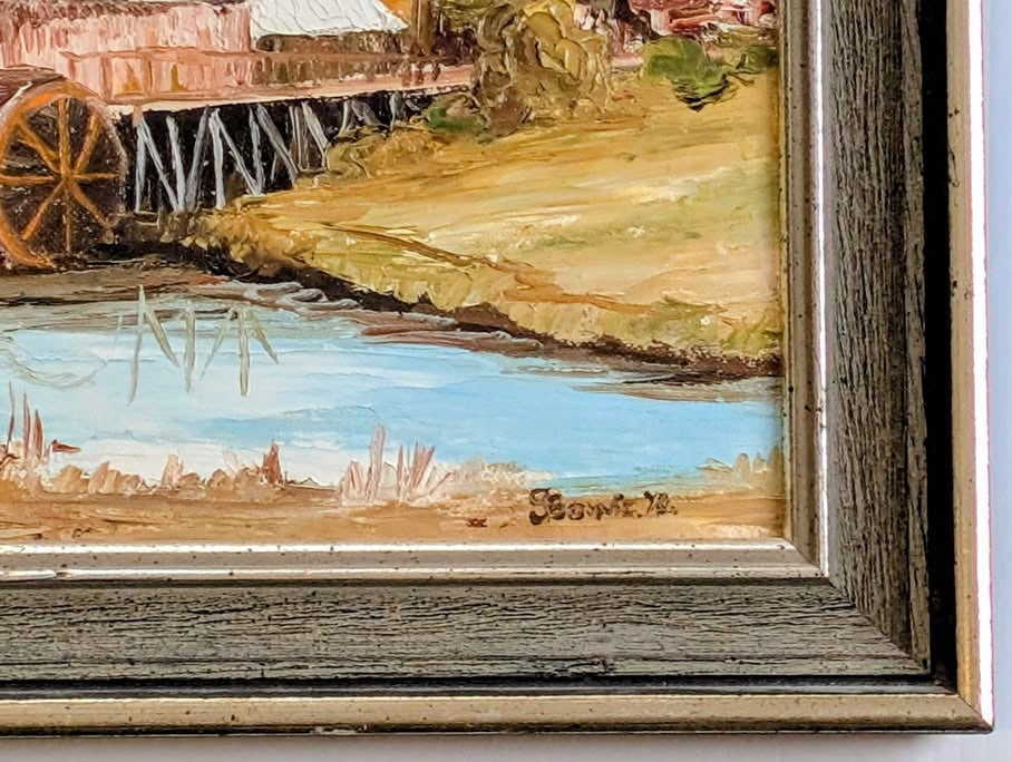 "Mably Mill" Vintage Oil Painting, Signed Bowie & dated 1974