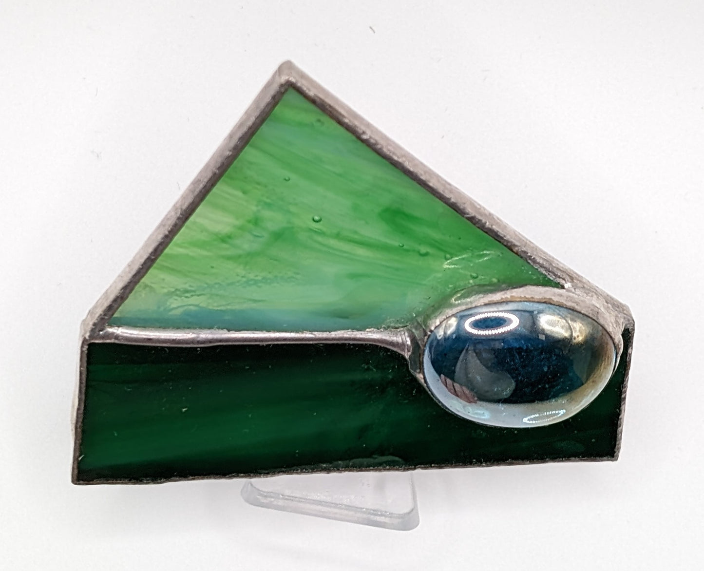 Pre-Loved Unique Artisan Modernist Stained Art Glass Brooch