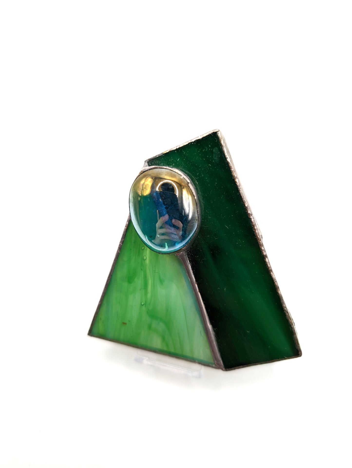 Pre-Loved Unique Artisan Modernist Stained Art Glass Brooch