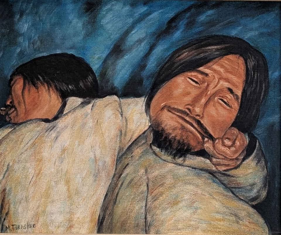 Mona Thrasher, Vintage Painting in Original Wood Frame - Northern Canadian Art