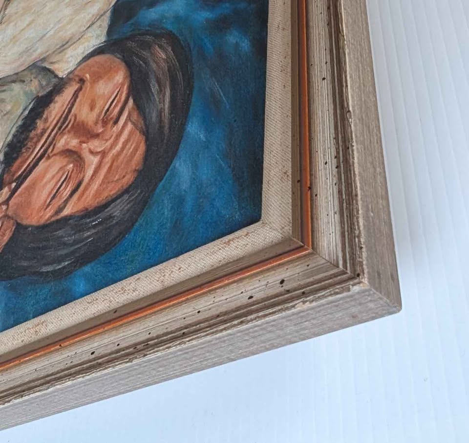 Mona Thrasher, Vintage Painting in Original Wood Frame - Northern Canadian Art