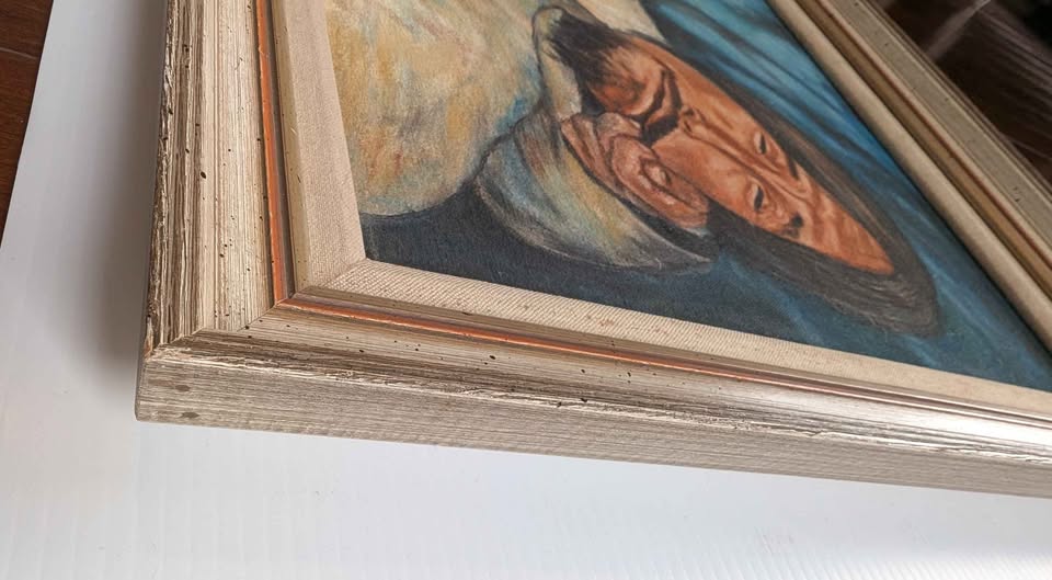 Mona Thrasher, Vintage Painting in Original Wood Frame - Northern Canadian Art