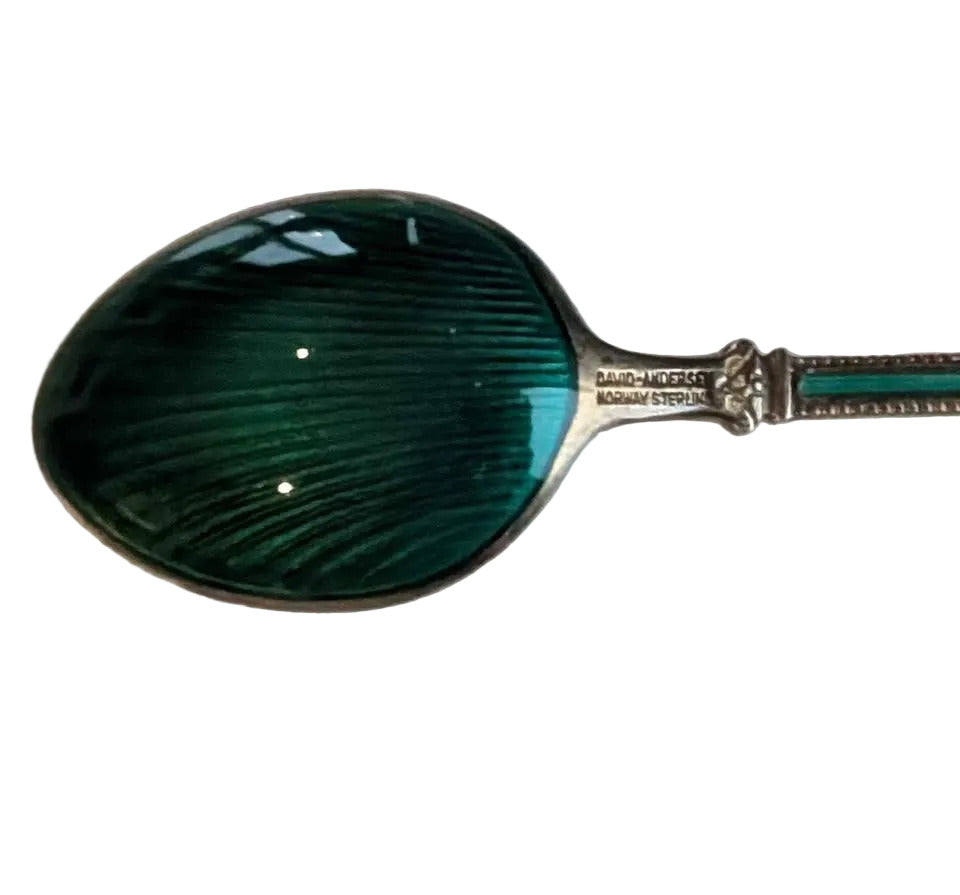 Norwegian Antique Sterling Guilloche Spoon, stamped