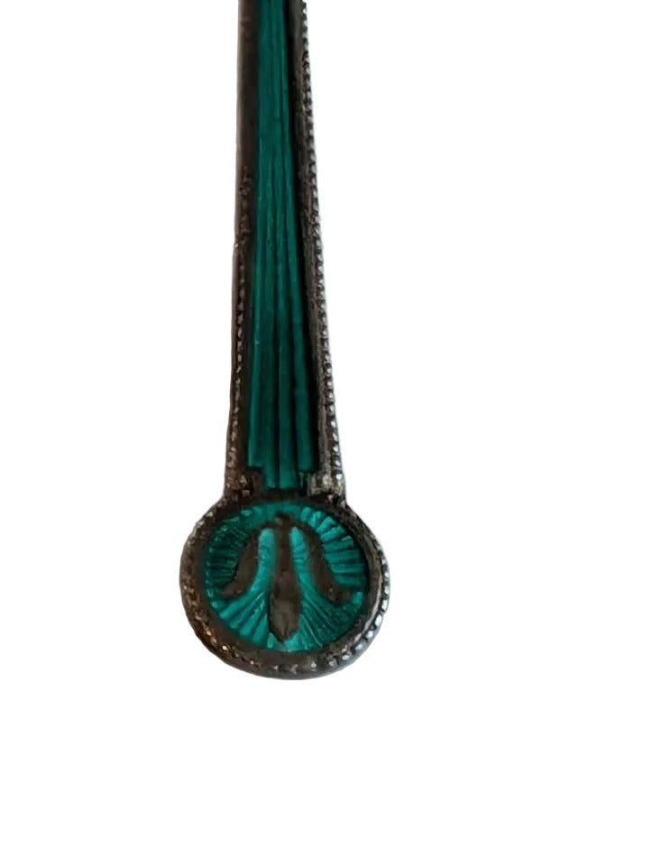 Norwegian Antique Sterling Guilloche Spoon, stamped
