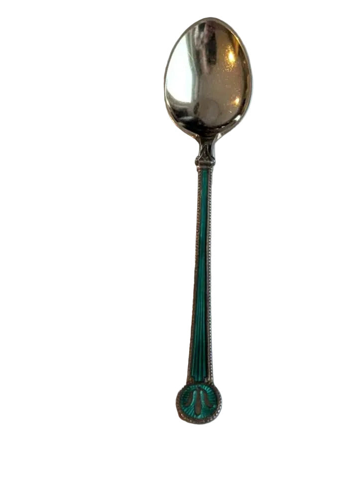 Norwegian Antique Sterling Guilloche Spoon, stamped