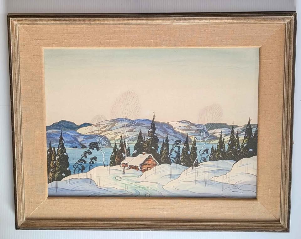 Graham Noble Norwell, Large Watercolour Painting Winter Scene - Canadian Art